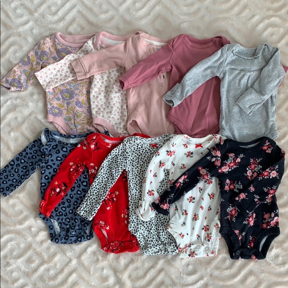 Set of 10 Newborn Girl Onesies